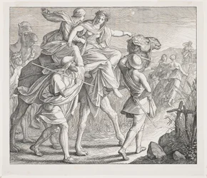 Rebecca erkennt Isaak aus der Ferne